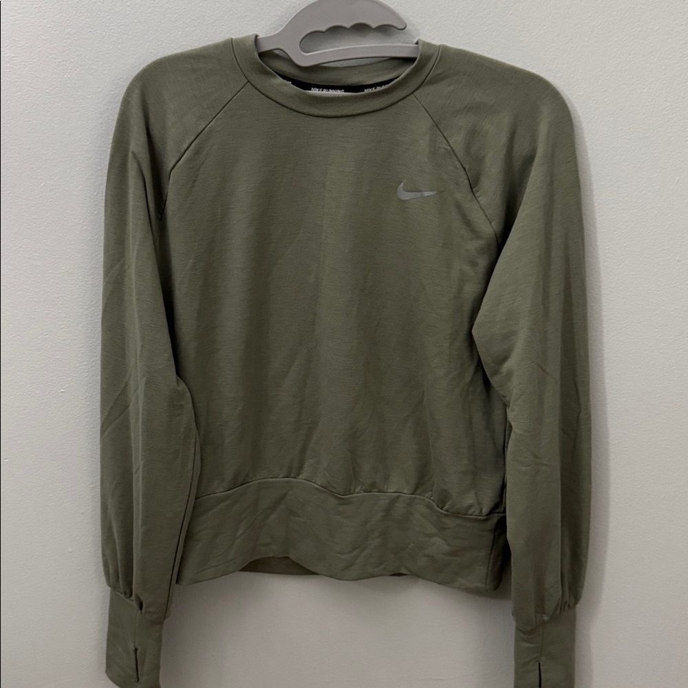 Nike Running Sage Green Long Sleeve Shirt